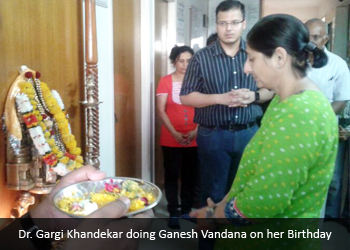 Dr. Gargi Khandekar doing Ganesh Vandana on her Birthday