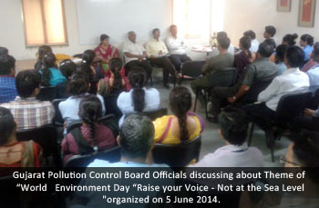 Gujarat Pollution Control Board Officials discussing about Theme of “World
