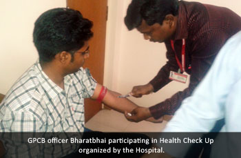 GPCB officer Bharatbhai participating in Health Check Up organized by the Hospital