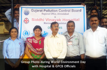 Group Photo during World Environment Day with Hospital & GPCB Officials