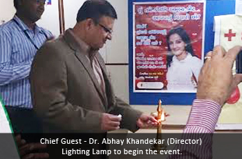 Chief Guest - Dr. Abhay Khandekar (Director) Lighting Lamp to begin the event