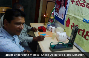Patient undergoing Medical Check Up before Blood Donation