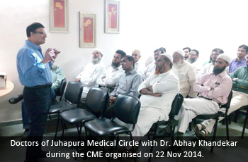 Doctors of Juhapura Medical Circle with Dr. Abhay Khandekar during the CME organised on 22 Nov 2014.