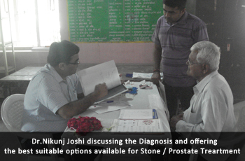 Dr. Nikunj Joshi discussing the Diagnosis and offering the best suitable options available for Stone / Prostate Treartment