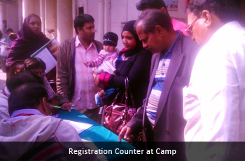 Registration Counter at Camp