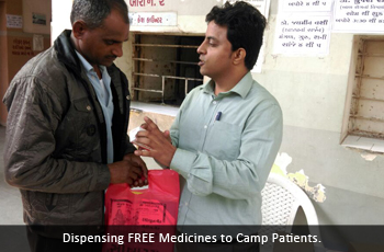 Dispensing FREE Medicines to Camp Patients.