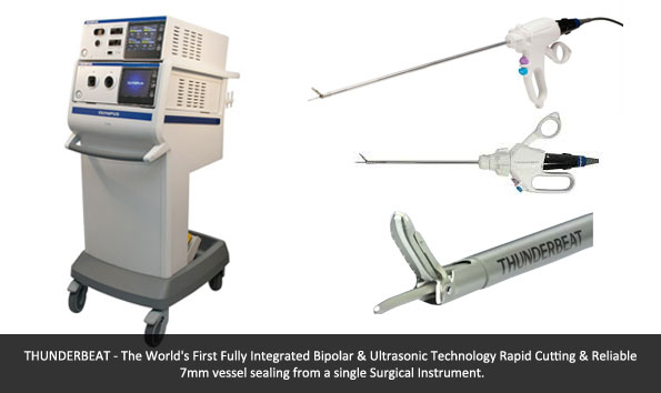 THUNDERBEAT - The World's First Fully Integrated Bipolar & Ultrasonic Technology Rapid Cutting & Reliable 7mm vessel sealing from a single Surgical Instrument